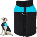 Manteau pour chien dhiver impermable - amoune - taille m - bleu - nylon coton