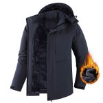 Manteau homme hiver imperm�able doubl� polaire chaud avec capuche amovible veste epaisse multi - poches ...