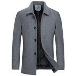Manteau homme en laine chaud court epais slim fit business hiver trench - coat xh715 gris