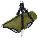 Manteau imperm�able pour chien avec harnais - vidaxl - l28 - vert kaki - imperm�able - doublure polaire ...