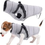 Manteau imperm�able pour chien veste chaude: gris m manteau pour chien imperm�able avec harnais manteau ...
