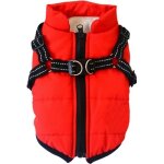 Manteau imperm�able pour chien avec harnais r�glable et doublure �paisse r�fl�chissante ? rouge taille ...