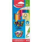 Maped - 12 crayons de couleur color'peps star - crayons en bois fsc aux couleurs vives - pochette carton ...