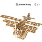 Maquette 3d en bois biplan - robotime - modle biplan - jouet de construction - jouets ducatifs