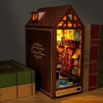 Maquette - 3d book nook diy - maison miniature en bois - meubles inclus - lumi�re led - d�coration int�rieure ...