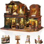 Maquette maison miniature cuteefun cit� livre cr�puscule avec led - bricolage pour adultes
