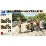 Maquette militaire 1 - 35 triumph 3hw motorcycle w - mp figure set cb35035