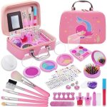 Maquillage enfant jouet fille 36pcs jouet de maquillage lavable et non toxique avec sac en peluche, maquillage ...