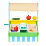 March� jouet montessori robincool vegetable market 42x20x452 cm en bois �co auvent caisse enregistreuse ...