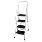 Escabeau 4 marches pliable acier double garde - corps antid�rapant - plateforme 98 cm - 150 kg max - ...