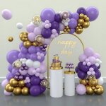 Margaux lonnberg - lot de 156 ballons pour anniversaire 15 ans avec ballons violets lavande dor�s et ...