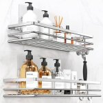 Margaux lonnberg - lot de 2 �tag�res de douche sans per�age sus304 en acier inoxydable avec 2 crochets ...