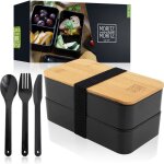 Margaux lonnberg - bento lunch box noir ? boite repas japonais pour adultes et enfants - lunch box compartimen ...