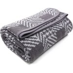 Margaux lonnberg - couverture chaude en laine m�rinos - gris houndstooth (160 x 220 cm) - couverture ...