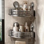 Margaux lonnberg - etagere douche angle ventouse 2 pi�ces etagere angle salle de bain sans percage avec ...