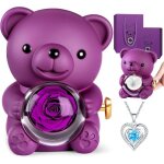 Margaux lonnberg - ours rose eternelle avec collier cadeau saint valentin pour femme ourson avec rose ...