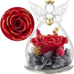 Margaux lonnberg - rose eternelle cadeau femme pour saint valentinange gardien en verre avec fleur eternelle ...