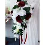 Marie bouquet rose fleurs artificielle mariage demoiselle dhonneur fille fleur mariage dcor blanc vin ...