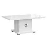 Marika - table basse laque blanche avec pied central