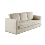 Marilia - canap� 3 places - convertible d�plimousse - en velours c�tel� - beige