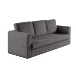 Marilia - canap� 3 places - convertible d�plimousse - en velours c�tel� - gris