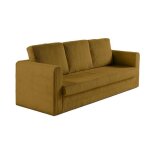 Marilia - canap� 3 places - convertible d�plimousse - en velours c�tel� - jaune