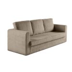 Marilia - canap� 3 places - convertible d�plimousse - en velours c�tel� - taupe