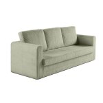 Marilia - canap� 3 places - convertible d�plimousse - en velours c�tel� - vert sauge