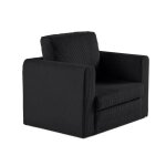 Marilia - fauteuil - convertible d�plimousse - en velours c�tel� - noir