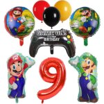 Super mario ballons d�corations anniversaire f�te gar�on 9 ansg�ants ballons num�ro 9�normes ballons ...