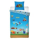 Super mario movie parure de lit enfant housse de couette 140x200 cm taie d?oreiller 63x63 cm