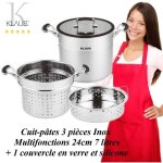 Marmite cuit - ptes - klaus - 24 cm - inox pais - 7 l - antiadhsif 100% sans pfoa
