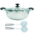 Marmite pour fondue chinoise avec sparateur 28cm - avec ou sans cuillre cumoire - acier inoxydable ...
