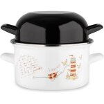 Marmite  moule baumalu 20 cm - dcor phares - couvercle noir - blanc