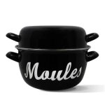Marmite  moule - menastyl - 3645563 - en acier maill - noir - 18 cm - avec critures - tous feux dont ...