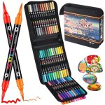 Marqueurs acryliques double pointe - zgeer - lot de 48 - 96 couleurs - double pointe - 1 � 5 mm - multicolore ...