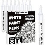 Marqueur blanc ind�l�bile - zrse - 2 - 3 mm - lot de 8 - acrylique - pour verre ardoise m�tal bois - ...