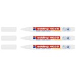 Marqueur craie liquide - edding - lot de 3 - pointe ronde 1 - 2 mm - blanc - effa�able