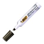 Marqueurs effaables - bic - velleda 1791 - pointe biseaute - encre ctone noire - lot de 12