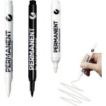 Marqueur ind�l�bile - zokko - 3 pi�ces - noir et blanc - imperm�able - pour verre c�ramique m�tal - s�chage ...