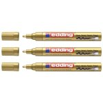 Marqueurs peinture brillante 750 or pointe ronde 2 - 4 mm - edding - lot de 3