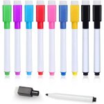 Marqueur tableau blanc effa�able - 10 pcs - pointe fine 1 - 2mm - 8 couleurs - non toxique