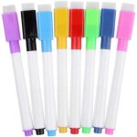 Marqueur - tableau blanc magn�tique - 8pcs color�s - pointe fine - effa�able