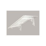 Marquise auvent de porte gamme rtro. aluminium et polycarbonate couleur blanc 120 x 90 cm