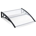 Marquise de porte 120 x 100 cm en polycarbonate transparent 5 mm auvent de porte d?entr�e ext�rieur supports ...