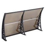 Marquise de porte dentre - anti pluie neige en polycarbonate - brun