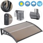 Marquise de porte fen�tre marron - auvent en polycarbonate anti uv - 120x80 cm