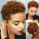 Marron - perruque synthétique crépue et bouclée pour femmes postiche afro court gris ombré cheveux naturel ... Marron - perruque synthétique crépue et bouclée pour femmes postiche afro court gris ombré cheveux naturel ...