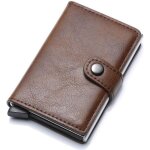 Porte carte anti rfid - marron - pour adulte mixte femme homme - cuir + alliage - 96 x 65 x 07 cm