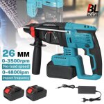 Marteau piqueur sans fil 26mm brushless compatible makita 18v ? marteau perforateur sds ? 3 fonctions ...